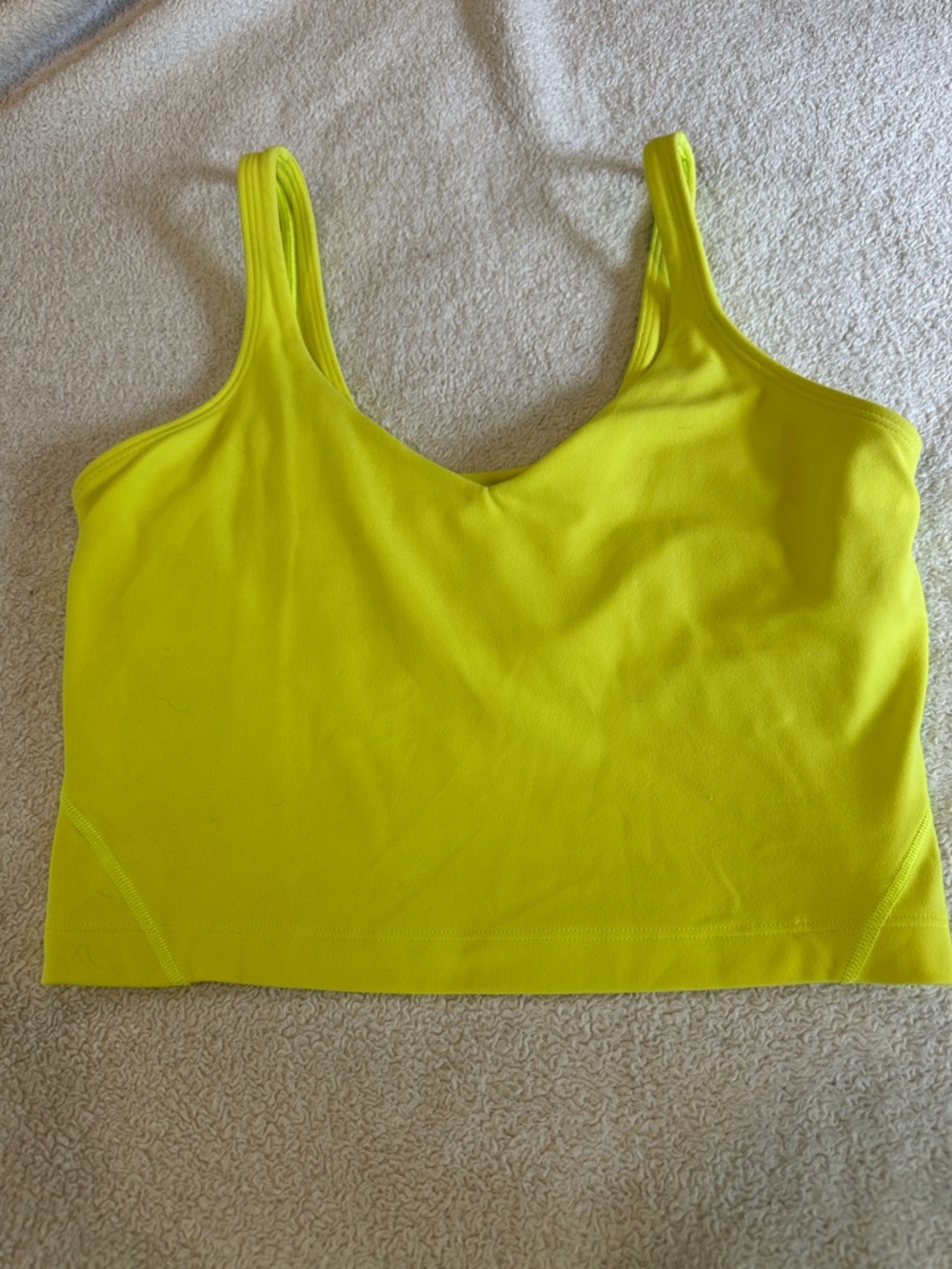 Lululemon Yellow Cropped Tank Top with 6 flaws read below 👇🏻